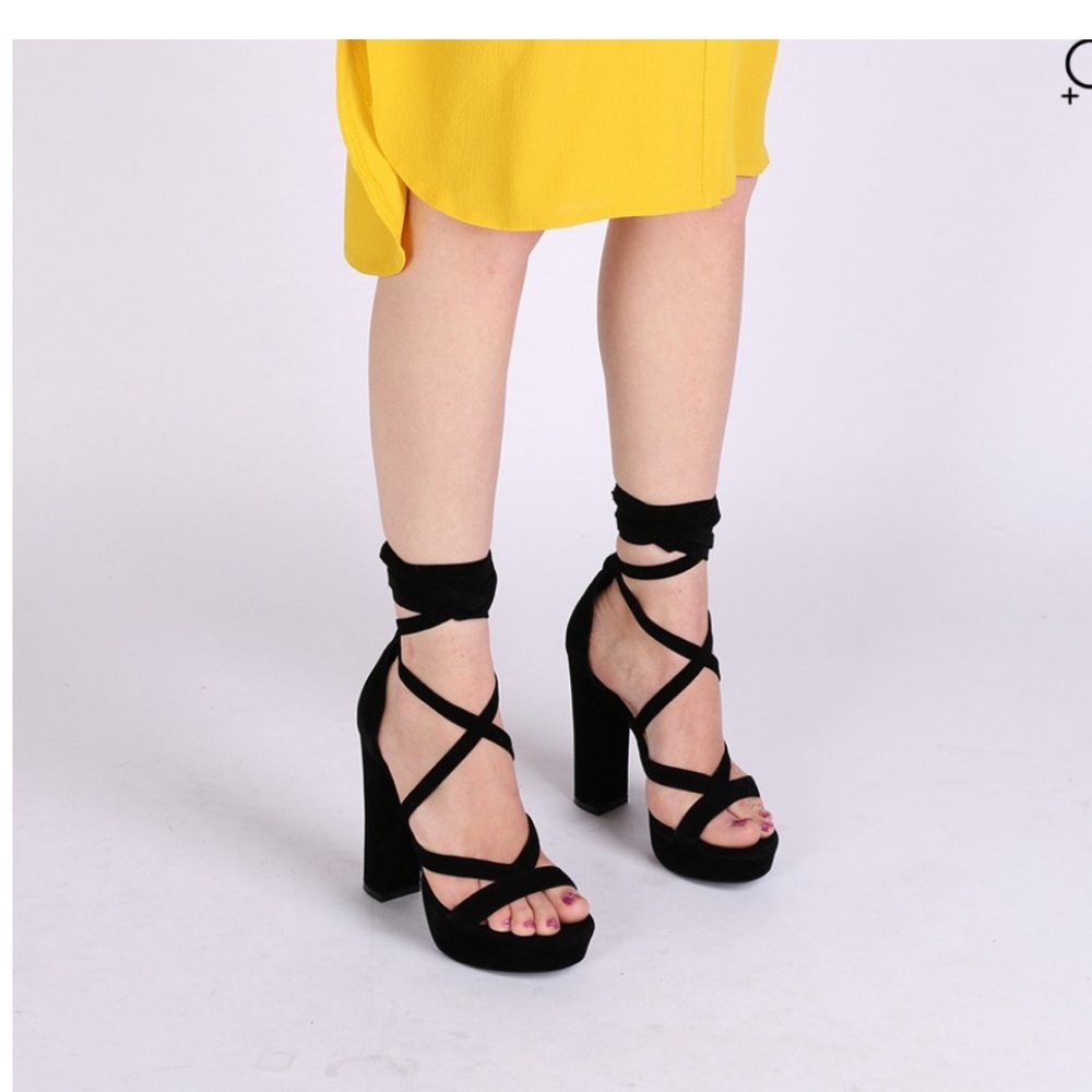 NWT Public Desire Stella Lace Up Heel